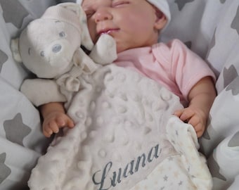 Beige cuddly toy embroidered with name - comfort blanket - snuggle blanket - 400229 TEDDY BEAR ZW-26