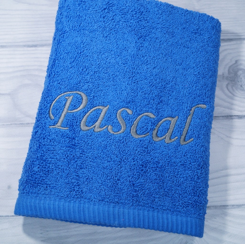 Asciugamano Da Bagno Personalizzato Con Nome Ricamato - 100% Cotone, 100x50 Cm, Design Arcobaleno