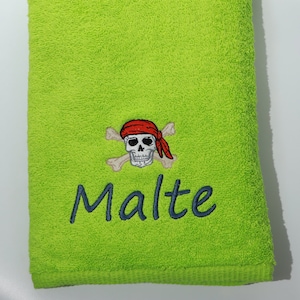 Handtuch mit Namen und Motiv  bestickt - Badetuch -  Mädchen - Jungs - Kinder-Handtuch  -  50x100 cm