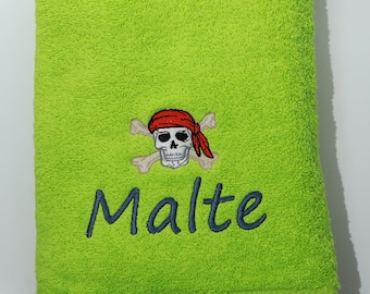 Towel embroidered with name and motif - Bath towel - Girls - Boys - Children's towel - 50 x 100 cm