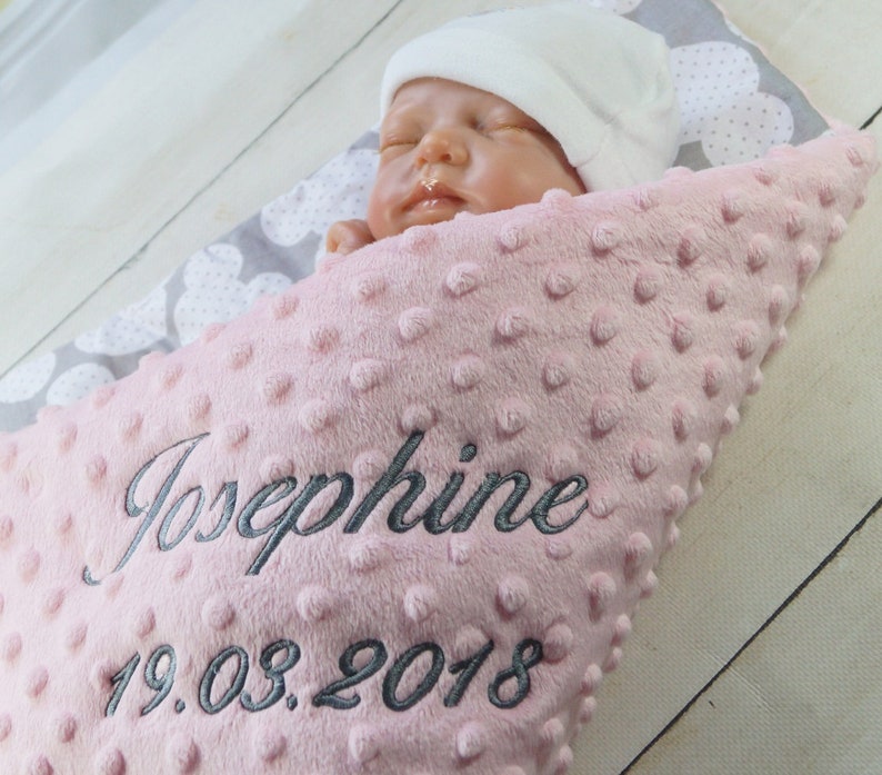 Zweilagige Babydecke mit Namen Baumwolle Baumwolle 75x100 Etsy