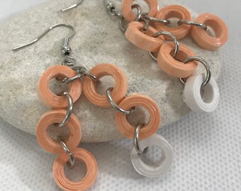 Paper dangle earrings. Ready to ship. Drop earrings. Quilled earrings. Paper jewelry. One of a kind jewellery. Eco friendly. Sustainable.