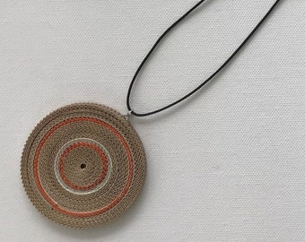 Paper necklace. Paper gift. Paper beads. Long pendant necklace. Ready to ship. Upcycled jewellery. Statement necklace. Eco friendly.