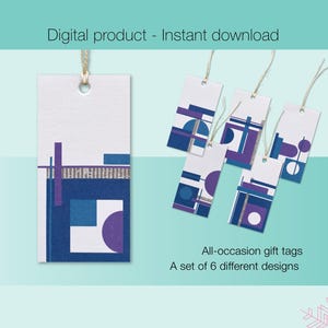 Etichette regalo. Download digitale. Biglietti stampabili. Etichette per tutte le occasioni. Design astratto moderno. Etichette regalo fai da te. Confezione regalo.
