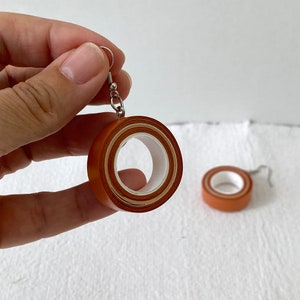 Hoop paper earrings. Brown earrings. Eco friendly gift. Gift for her. First anniversary. Paper jewellery. one of a kind gift.Stocking filler image 6