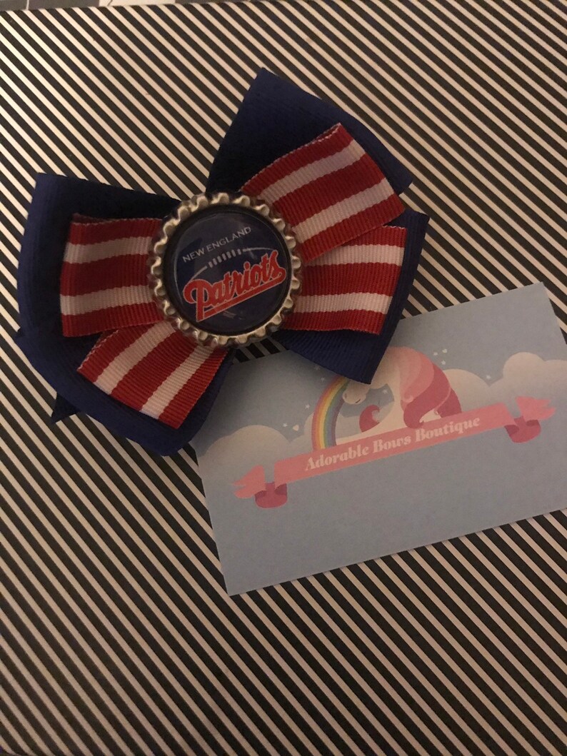 Patriots hair bow