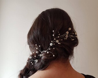 Pearl vine headdress/ wedding headdress/ hair pick/ swarovski crystals/ bridal/ wedding/ swarovski