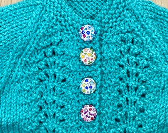Liberty Fabric buttons, 15mm, set of 4, Handmade Buttons, washable, Easter, Spring, Suffolk Fields