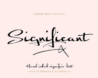 Brush font Signature font Significant font Brush Script Font Calligraphy font Wedding font - use it for a photography logo Monogram