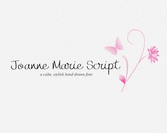 Calligraphy font Joanne Marie Script font elegant fonts Wedding font Can be used for a photography logo Monogram design and lettering