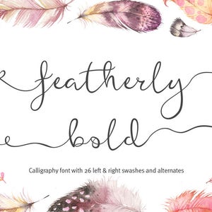Wedding font Script Font featherly bold font calligraphy font cursive font wedding invitation font Can be used for a logo design font