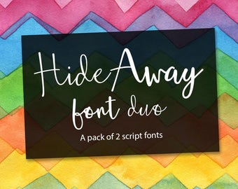 Font bundle Hide Away Font pair script fonts Calligraphy font Wedding font - font - can be used in a photography logo font