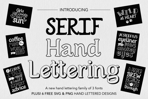 Download Serif Hand Lettering Font Free Svg Files Hand Lettered Svg Etsy