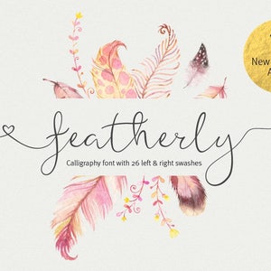 Wedding font Script Font featherly font calligraphy font cursive font wedding invitation font Can be used for a logo design font