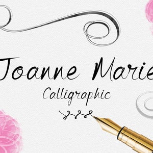 Carattere calligrafico Joanne Marie Calligraphic font eleganti font di nozze Può essere utilizzato per un logo fotografia Disegno monogramma e lettering