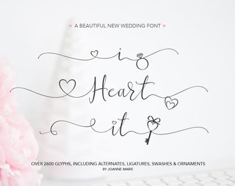 iHeart it Font heart swash Font swash font modern calligraphy font hand lettered wedding font love font valentines font ornaments logo