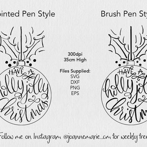 Christmas Bauble SVG Hand lettered Christmas card design template svg dxf eps vector png