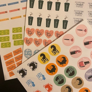 Afro Girl Planner Stickers, Planner Stickers, Planner and Journal Accessories