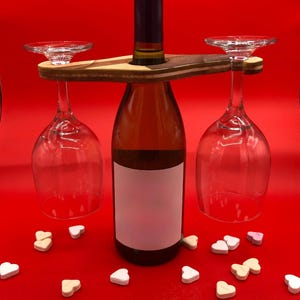 Wine Caddy - Wine Bottle And Glasses Holder