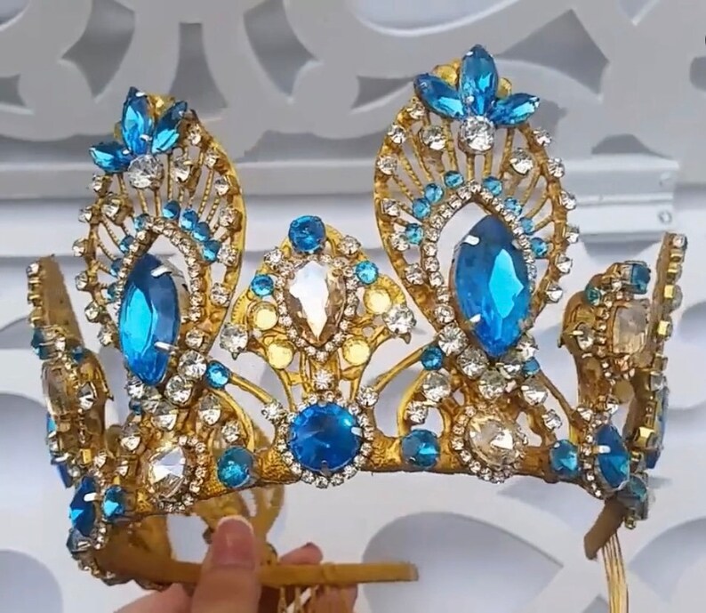 Crown Ukraine Blue and Yellow Crown Gold Colour Crown Tiara Etsy
