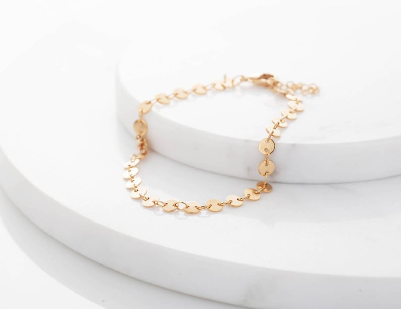 Gold Dot Anklet Round Circle Dots Holes