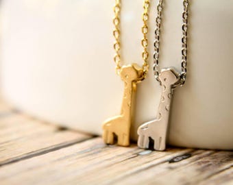 Giraffe Necklace Silver Gold | Dainty Simple Jewellery Jewelry