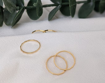 Gold Dainty Hammered Stacking Ring | Stackable | Statement Jewelry Jewellery