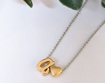 Initial Letter Name Monogram Necklace Rose Gold Silver Gold | Bridesmaid Gift | Maid of Honor | Flower Girl | Wedding Party | Mother o Bride