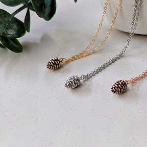 Rose Gold Silver Gold Pinecone ONLY Necklace | Fall | Autumn | Dainty Minimal Simple Cute Jewelry Jewellery