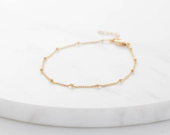 Satellite Chain Bracelet | Wedding Jewelry Jewellery | Bridesmaid Gift | Gold Ball Chain