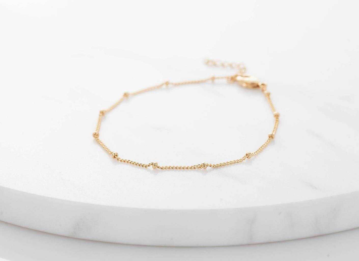 Satellite Chain Bracelet | Wedding Jewelry Jewellery | Bridesmaid Gift | Gold Ball Chain