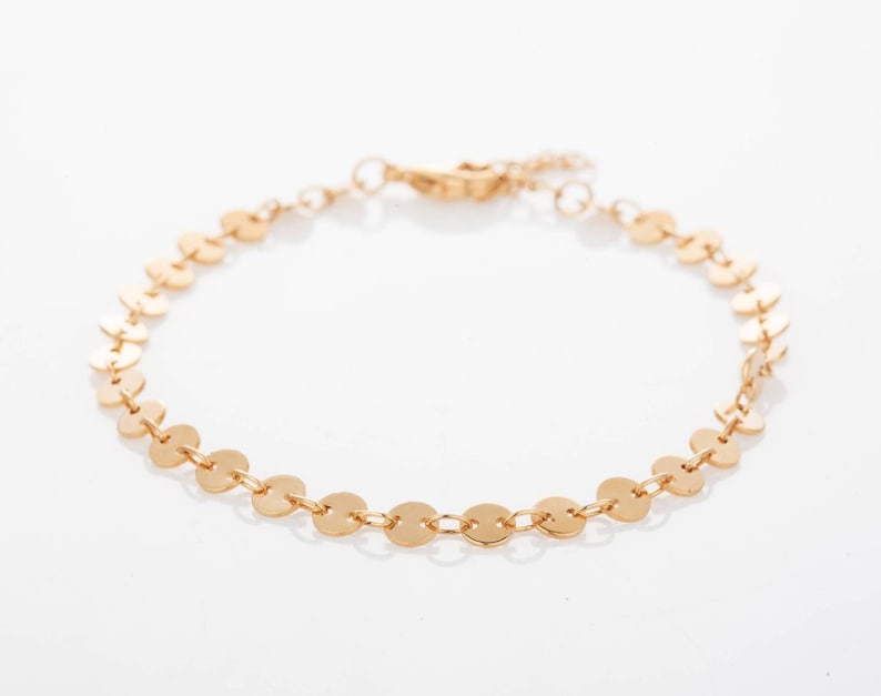 Gold Dot Anklet Round Circle Dots Holes
