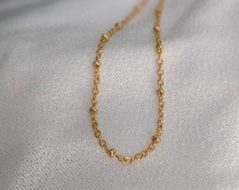 Nova Necklace | Gold Dainty Satellite Link | Layering Layer | Wedding Jewelry Jewellery | Bridesmaid Gift | Ball Chain