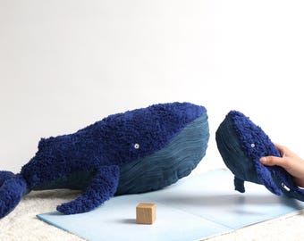 Handmade Organic Plush Whale: Eco-Friendly Baby Toy