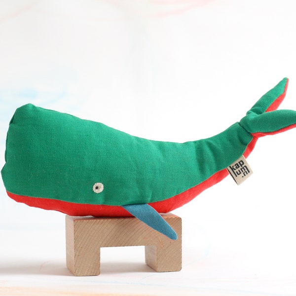 100% plastic-free Sperm Whale S (support the Plastic Soup Foundation!), organic toy, ecofriendly toy, baby shower gift, plush toy whale