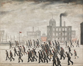 L.S. Lowry: 'Going to the Match' Vintage Reproduktion Druck