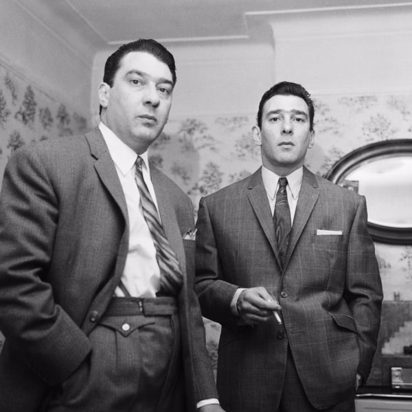 The Kray Twins Ronnie and Reggie East end of London Gangsters, reproduction A4 glossy print, wall art,home decor, wall hanging