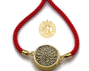 72 Names of God, King Solomon Coin Bracelet, Interchangeable Seal Bracelet, Kabbalah Talisman