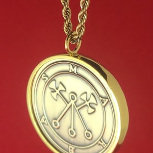 Marbas Demon Sigil Necklace, Brass Talisman, Ars Goetia Seal, King Solomon Coin