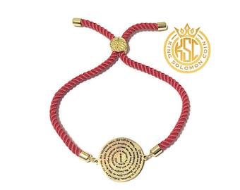 Kabbalah Red Cord Bracelet: King Solomon Seal, 72 Names of God Amulet