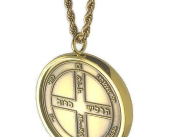 Sixth Pentacle of Jupiter Necklace, Protection Talisman, King Solomon Seal, Solid Brass Pendant