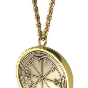 Second Pentacle of Sun 72 names of God 1FitAll King Solomon Coin bezel kabbalah seal talisman Necklace