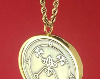 Bael Demon Sigil Halsband, Mässingstalisman, Ars Goetia Sigill, Kung Salomo Hänge