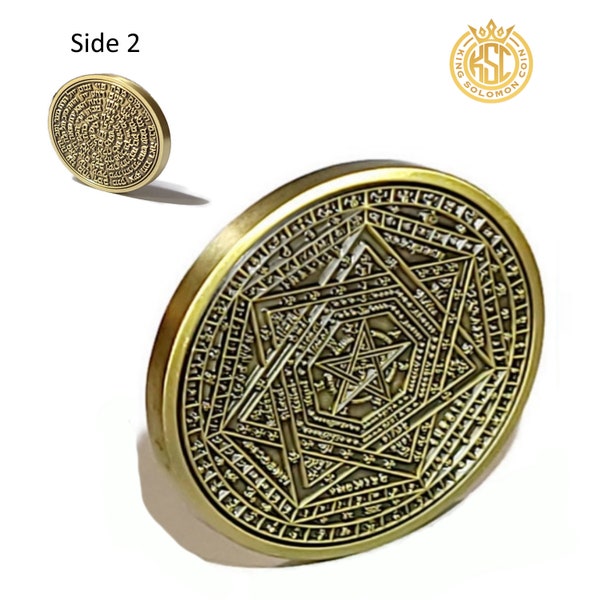Sigillum Dei Ameth + 72 noms de Dieu kabbalah King Solomon Coin sceau talisman