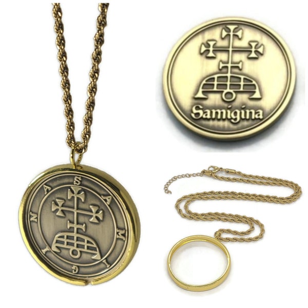 SAMIGINA Gamigin Gamygyn demon sigil Ars Goetia King Solomon Coin seal talisman + 1FitAll bezel Necklace