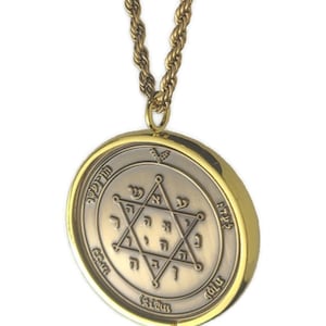 Second Pentacle of Jupiter Necklace: King Solomon Coin Kabbalah Talisman