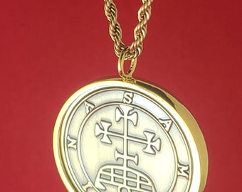 Samigina Sigil Necklace, Brass Talisman, Ars Goetia Seal, King Solomon Pendant