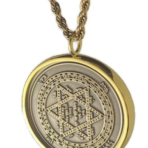 Sefer Raziel Hamalach Talisman Necklace: King Solomon Seal, 72 Names of God