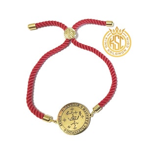 Archangel Michael Red Cord Bracelet: King Solomon Seal Kabbalah Amulet