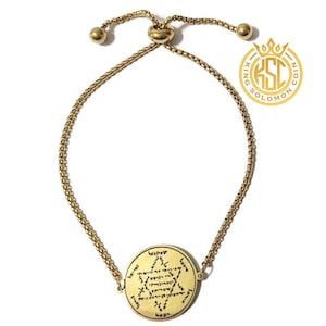 The Archangels talisman  + 72 names of God kabbalah King solomon seal coin Bracelet Gold